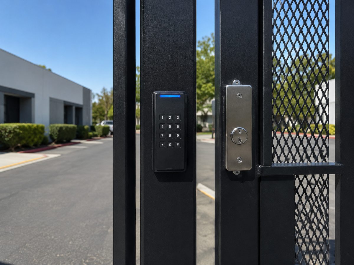 Keypad access control at a facility gate