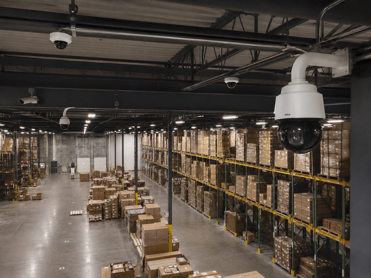 Camera coverage across a warehouse